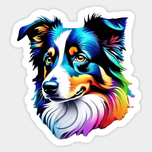 Surrealism art style dog, vibrant, calm brown eyes #3 Sticker